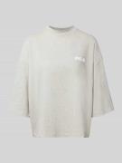 Karo Kauer Oversized T-Shirt mit Rundhalsausschnitt in Hellgrau Melang...