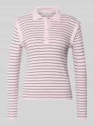 Copenhagen Muse Langarmshirt mit Polokragen Modell 'VERAN' in Hellrosa...