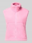 Noisy May Weste aus Teddyfell mit Stehkragen Modell 'MASEY' in Rosa, G...