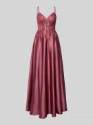 Luxuar Corsagenkleid mit Stitchings und Ziersteinbesatz in Rostrot, Gr...