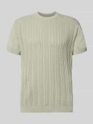 Lindbergh T-Shirt mit Zopfmuster in Gruen, Größe L