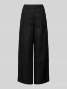 ECOALF Wide Leg Leinenhose mit elastischem Bund Modell 'MOSSI' in Blac...