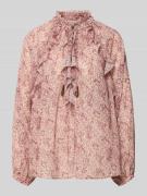 Jake*s Collection Regular Fit Bluse mit Rüschen und Schnürung in Borde...