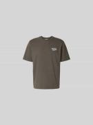 MAISON KITSUNÉ Regular Fit T-Shirt aus reiner Baumwolle in Anthrazit, ...