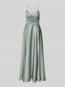 Laona Abendkleid mit Perlen und V-Ausschnitt in Hellgruen, Größe 34