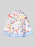 Christian Berg Woman Bluse aus Leinen mit 3/4-Arm und überschnittenen ...