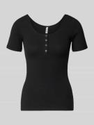 Pieces Slim Fit T-Shirt aus Baumwoll-Mix Modell 'KITTE' in Black, Größ...