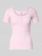 Pieces Slim Fit T-Shirt aus Baumwoll-Mix Modell 'KITTE' in Altrosa, Gr...
