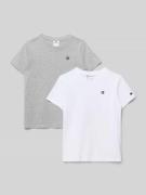 CHAMPION Regular Fit T-Shirt mit Logo-Print im 2er-Pack in Hellgrau, G...