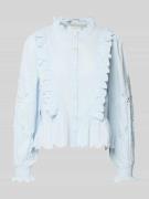 Neo Noir Regular Fit Langarmbluse mit Rüschen Modell 'Petrine' in Hell...