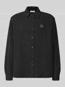 American Vintage Regular Fit Freizeithemd mit Label-Patch in Dunkelbla...