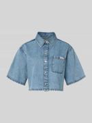 Calvin Klein Jeans Cropped Hemdbluse in Denim-Optik in Hellblau, Größe...