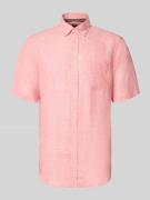 Christian Berg Men Regular Fit Freizeithemd aus Leinen in Lachs, Größe...