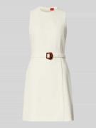 HUGO Schmales Etuikleid mit Gürtel Modell 'KIDENNA' in Offwhite, Größe...