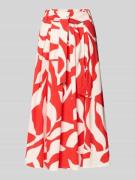 More & More Regular Fit Midirock mit floralem Allover-Print in Rot, Gr...