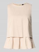 Marc Cain Blusenshirt mit Volantsaum und Rundhalsausschnitt in Beige, ...