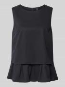 Marc Cain Blusenshirt mit Volantsaum und Rundhalsausschnitt in Marine,...