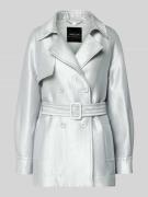 Marc Cain Jacke aus Viskose-Mix mit Reverskragen und Gürtel in Silber,...