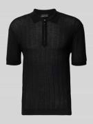 Emporio Armani Body Fit Poloshirt mit kurzem Reißverschluss in Black, ...