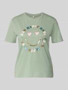 Only Regular Fit T-Shirt aus reiner Baumwolle Modell 'KITA' in Schilf,...