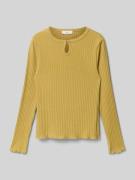 Mango Longsleeve mit Muschelsaum Modell 'PISTACHO' in Senf, Größe 128