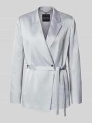 Marc Cain Taillierter Wickelblazer mit Taillengürtel in Silber, Größe ...
