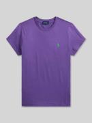 Polo Ralph Lauren T-Shirt mit Label-Stitching in Lila, Größe L
