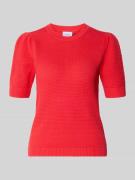 Vila Slim Fit T-Shirt in Strick-Optik Modell 'Vidalo' in Rot, Größe L