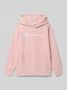 CHAMPION Regular Fit Hoodie mit Logo-Print in Altrosa, Größe 140
