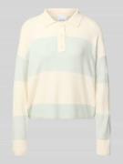 comma Strickpullover mit Polokragen in Ecru, Größe 34