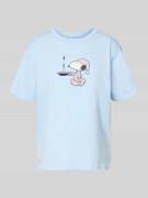 Jake*s Casual Pyjama-Oberteil mit Snoopy®-Print in Hellblau, Größe L