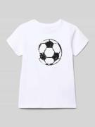 Blue Seven T-Shirt mit Rundhalsausschnitt und Wendepailletten in Weiss...