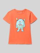 Blue Seven T-Shirt mit Rundhalsausschnitt und Motiv-Print in Lachs, Gr...