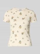 Jake*s Casual Regular Fit T-Shirt mit floralem Allover-Print in Ecru, ...