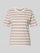 Jake*s Casual T-Shirt mit Rundhalsausschnitt in Offwhite, Größe L