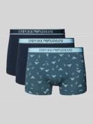 Emporio Armani Trunks im 3er-Pack mit elastischem Logo-Bund in Blau, G...