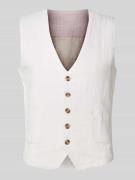 Lindbergh Weste aus Baumwoll-Leinen-Mix mit Knopfleiste in Weiss, Größ...