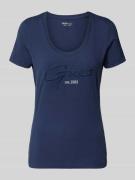 Guess T-Shirt mit U-Ausschnitt Modell 'SCRIPT' in Marine, Größe L
