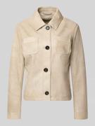 Amber & June Regular Fit Jacke in Leder-Optik in Beige, Größe 34