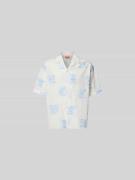 Kenzo Freizeithemd mit Allover-Motiv-Stitching in Weiss, Größe L