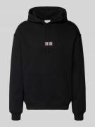 Les Deux Hoodie mit Logo-Print Modell 'Chase' in Black, Größe L
