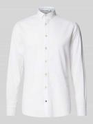 Colours & Sons Slim Fit Freizeithemd aus Baumwoll-Leinen-Mix in Weiss,...