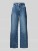 Gina Tricot Wide Leg Jeans im Used-Look in Blau, Größe 34