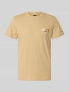 Tommy Jeans Slim Fit T-Shirt aus reiner Baumwolle in Beige, Größe L