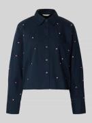 Tom Tailor Denim Boxy Fit Hemdbluse aus reiner Baumwolle in Marine, Gr...