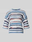 Oui Strickpullover mit 1/2-Arm in Blau, Größe 34