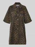 mbyM Jeanskleid im Allover-Look Modell 'Mira' in Mittelbraun, Größe L