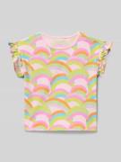 Blue Seven Regular Fit T-Shirt mit Rüschenbesatz in Rosa, Größe 104