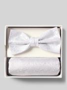 Prince Bowtie Fliege und Einstecktuch im Set aus reiner Seide in Ecru,...