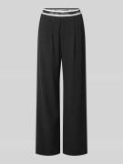 ANOTHER COTTON LAB Wide Leg Hose mit elastischem Logo-Bund in Black, G...